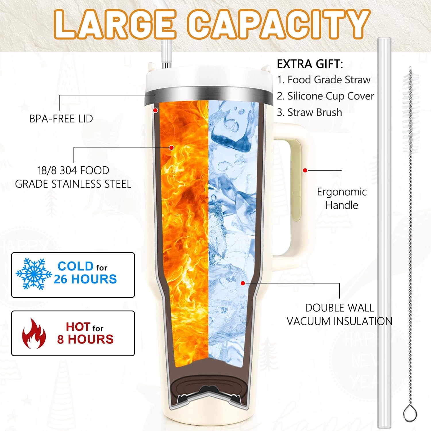 Qtencas Photographer Gifts for Women, Don't Lose Your Focus 40 Oz Insulated Tumbler, Gift for Photographers, Cool Birthday Christmas Gifts for Photography Camera Lovers, Creamy - Image 6