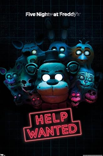 Trends International Five Nights at Freddy's - Póster de pared con texto en inglés "Help Wanted", 22.375 x 34 pulgadas, versión premium sin marco