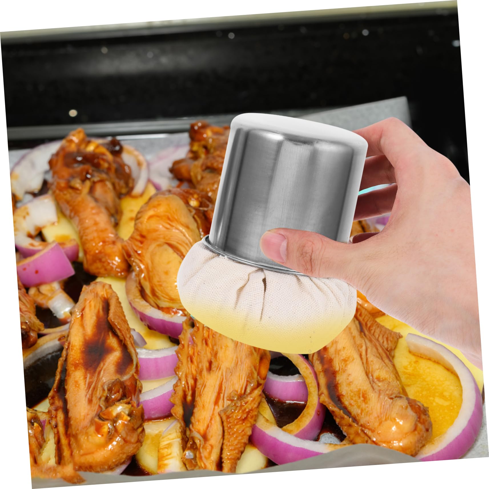 BEBEMOKO Multifunctional Oil Mop Pancake Oil Brush Cooking Brush Easy to Clean Set of 2 Home Kitchen Use