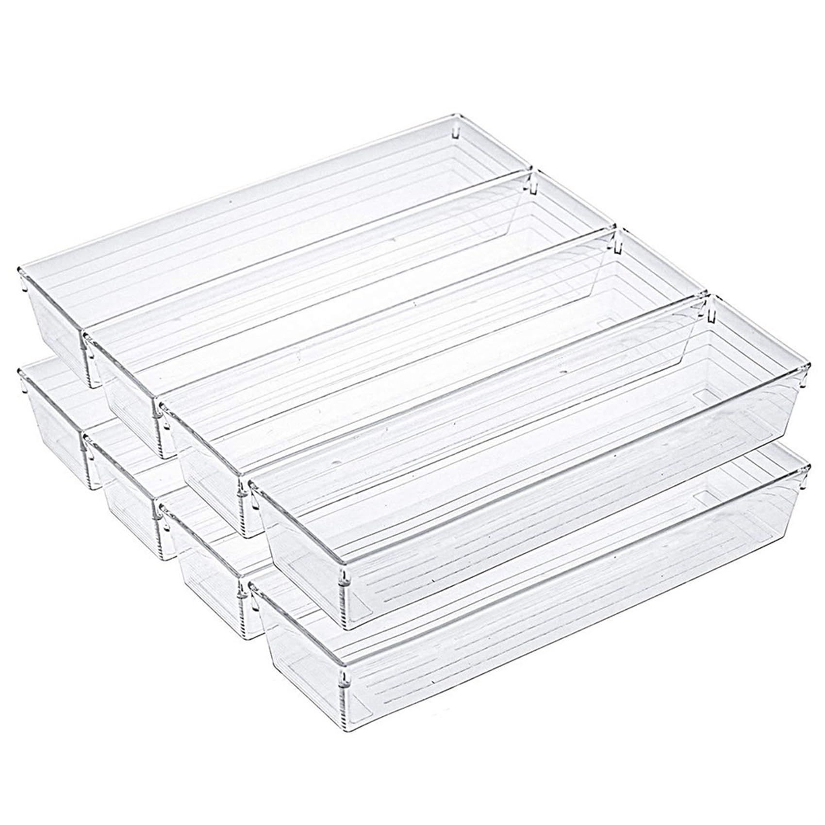 20 Pezzi 12 X 3 X 2 Pollici Vassoi Trasparenti per Organizer per Cassetti, Contenitori per Divisori per Cassetti da Scrivania, Set di Contenitori per Cucina