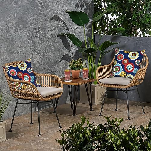 Miniatura 6 de Magpie Fabrics Paquete de 2 fundas de almohada impermeables para exteriores de 18 x 18 pulgadas, fundas de almohada decorativas para jardín, patio,