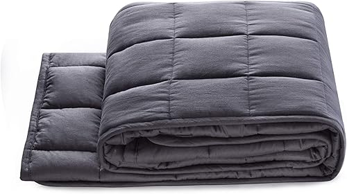 Uttermara Manta con peso de 15 libras, manta con peso refrescante con patrón de diamante con tela de algodón estándar Oeko-TEX, 48 x 78 pulgadas,