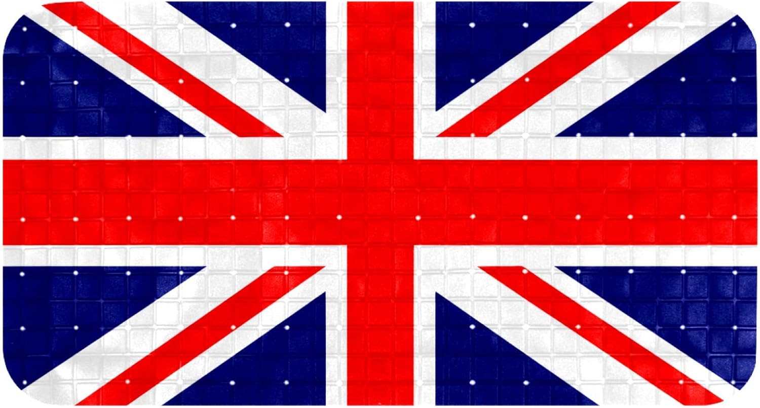 Tub mats Original Bath Mat Non-Slip Shower Mats (26.9x14.7in) UK British Flag Print Adults and Kids Bathroom Showers,Smooth/Non-Textured Tubs: Health & Personal Care