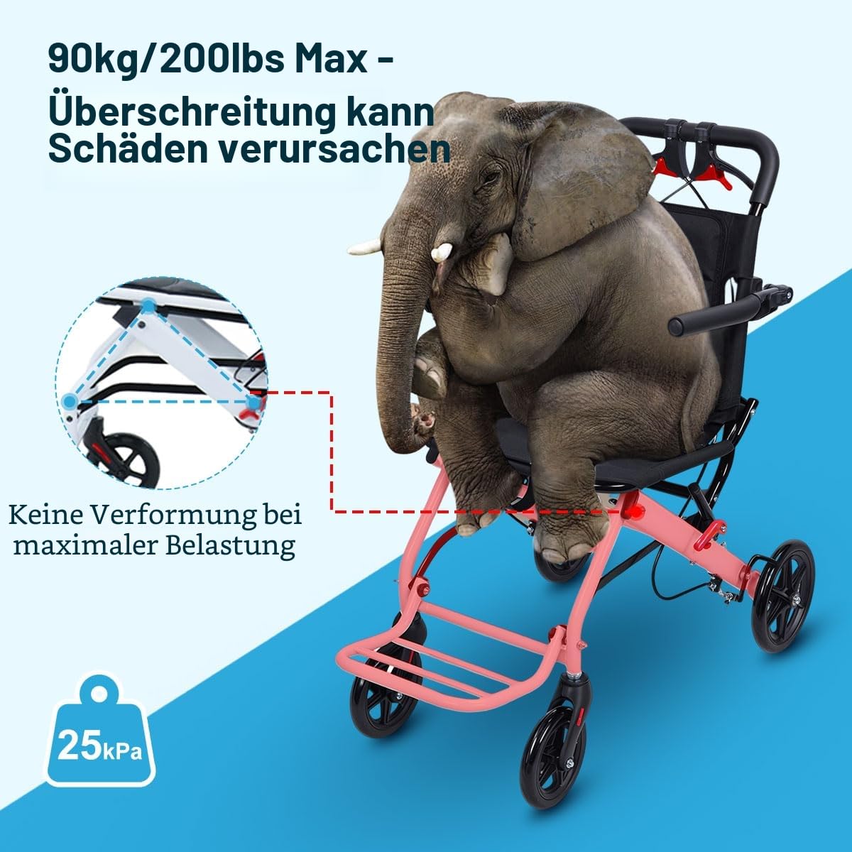 Leichte Rollstühle für Erwachsene, tragbarer Transit-Reisestuhl für Erwachsene mit klappbarem Fußpedal, Rollstuhl mit verstellbarem Sicherheitsgurt, zusammenklappbare Rollstühle für