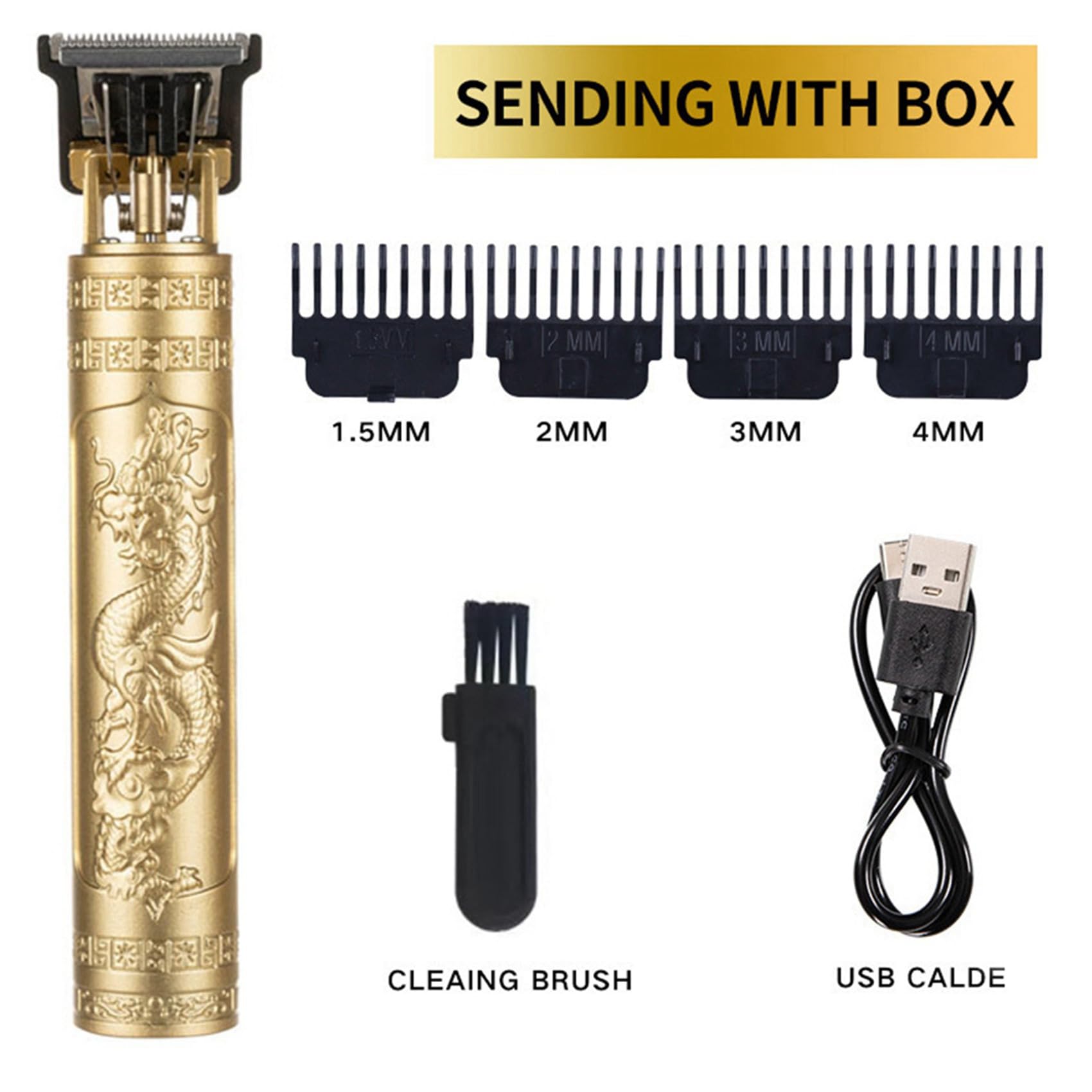 2X Rasoio per Taglio di Capelli per Uomo Ricarica Rasoio per Adulti Elettrico Vintage Clipper Rasoio per Casa Ricarica USB Barbiere B