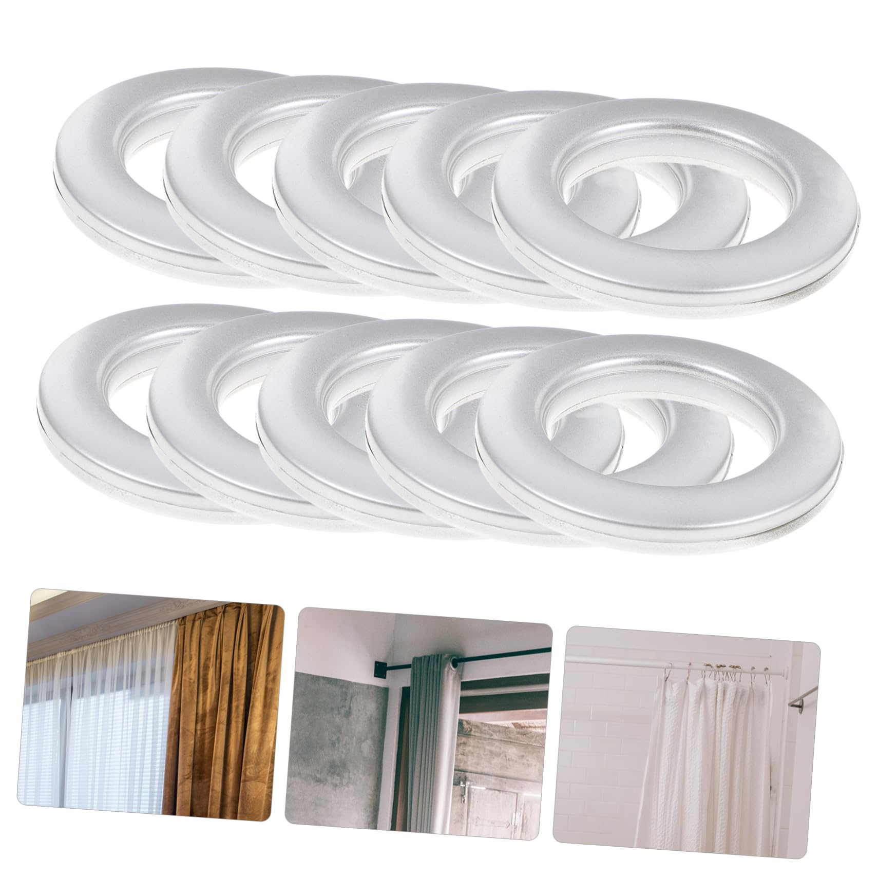 Kit de 75 Anneaux à Œillets pour Rideaux en Plastique Coulissement Silencieux et Assemblage Facile, pour Décoration de Tissus et Bricolage