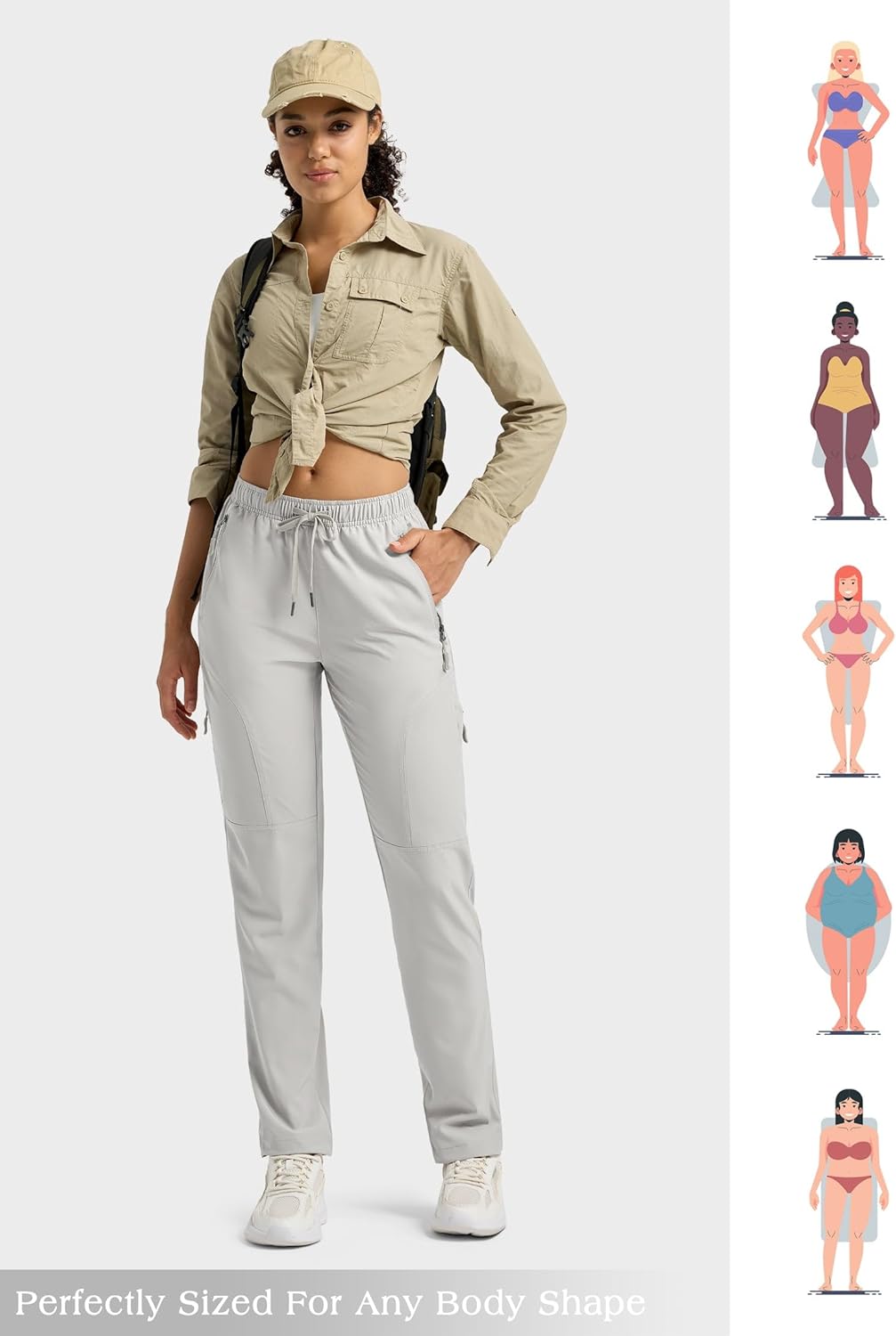 Willit Women's Hiking Pants Quick Dry Cargo Pants Lightweight Water Resistant Travel Golf Pockets Petite/Regular/Tall - Image 6