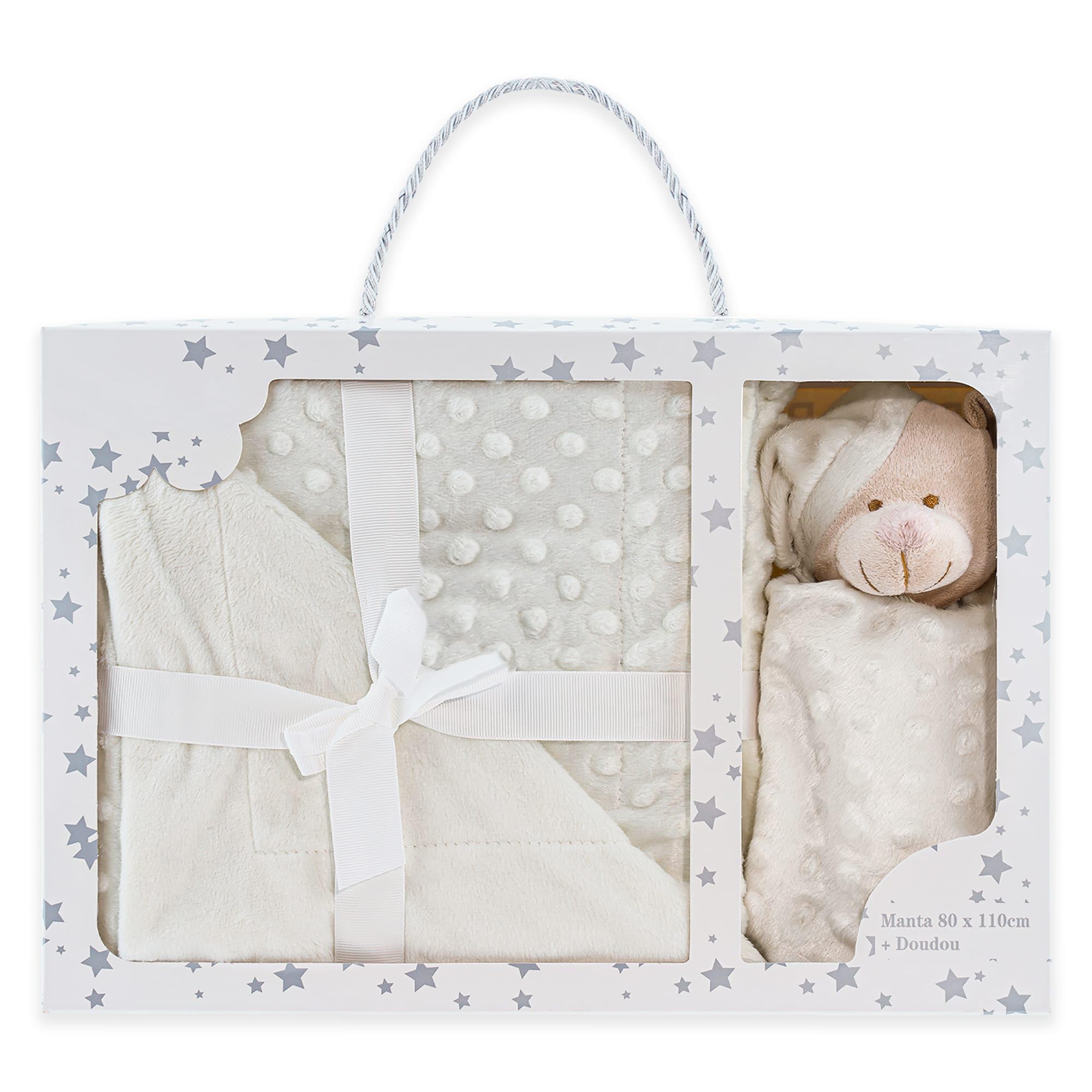 various Manta Bebé Suave con DouDou de Osito, Manta Envolvente para Recién Nacido 80x110 cm, Microfibra Hipoalergénica, Manta Infantil para Cochecito, Cuna y Regalo Baby Shower (Beige)