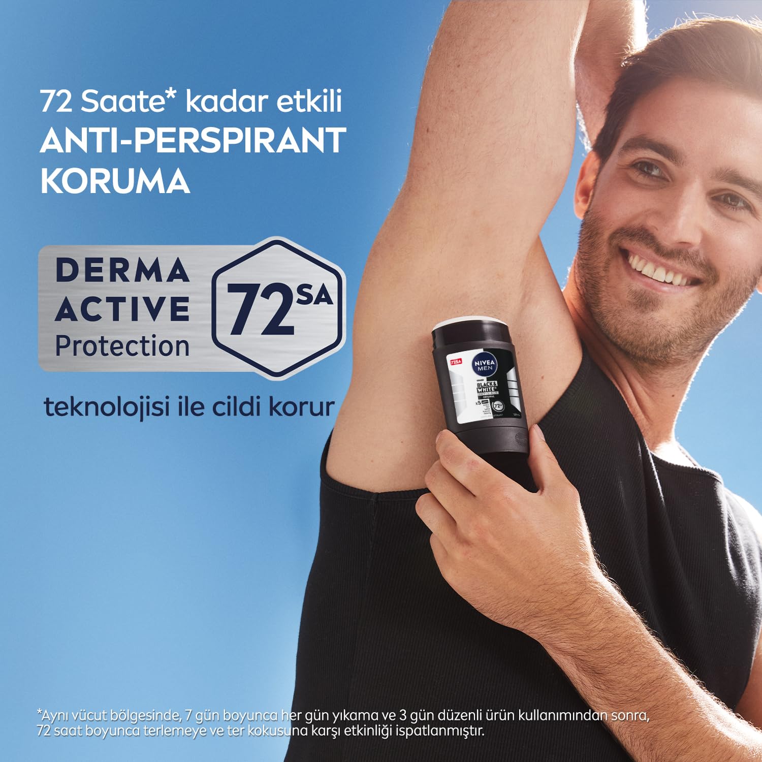 NIVEA MEN Erkek Stick Deodorant Black&white Invisible Original 50ml 72 Saat Anti-perspirant Ter Koruması