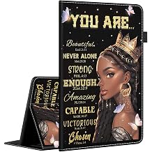Case for All-New Amazon Kindle Fire 7 2022 Release-12th Generation, Multi-Angle Smart Stand Cover Auto Sleep/Wake for Fire HD 7 Table,African Americans Women Black Queen with Butterflies