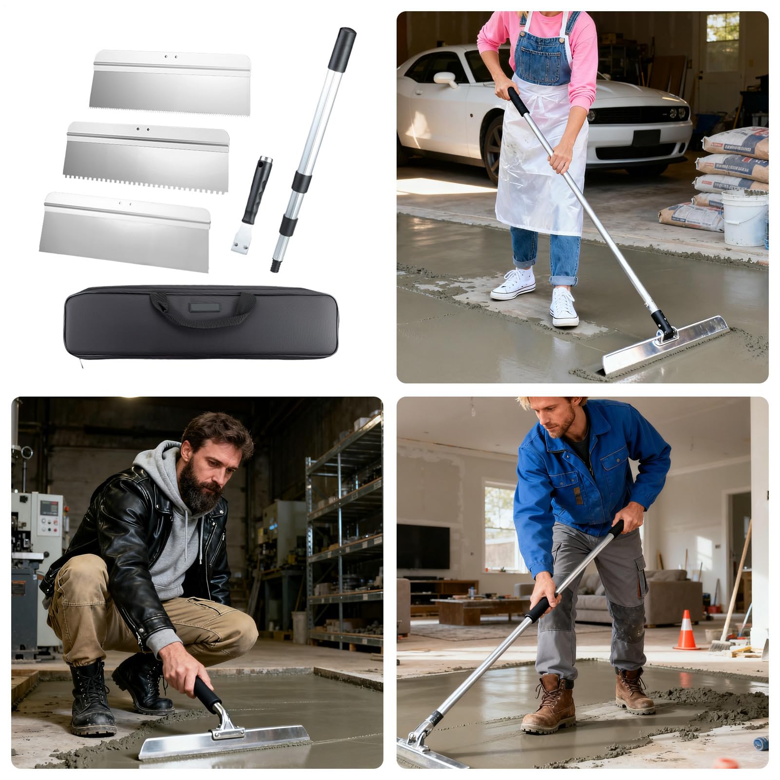 Attrezzi Per Pavimenti Autolivellanti Raschietto Per Pavimenti Epoxy Con | Raschiapavimenti Autolivellante Per Calcestruzzo per Garage Cantina Officina Patio Esterno Piastrelle