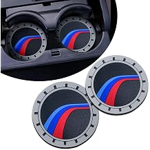 2PCS Car Cup Holder Coasters for BMW X3 X5 X1 X7 X6 X4 X2 Z4 XM iX 328i Interior Decoration Accessories, Non-Slip Silicone Car Cup Holder Insert Coasters, 2.75in