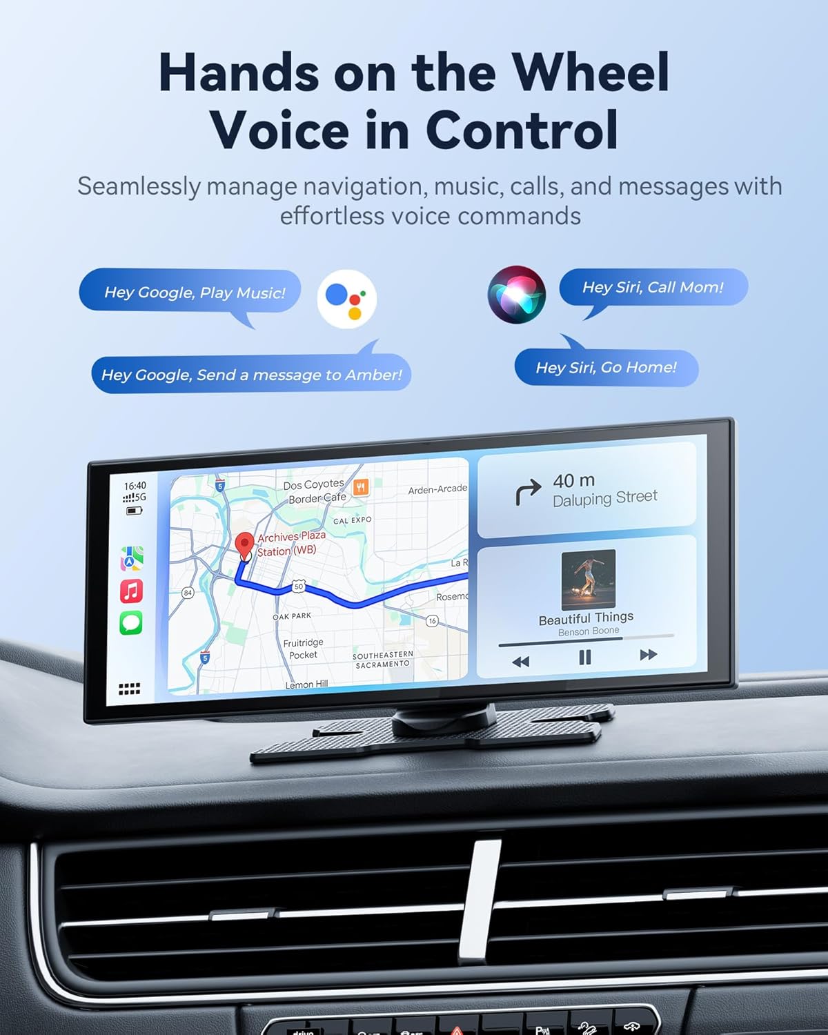 10.26“ Carplay Screen for Car with Net-Flix YouTube, Portable 60FPS Wireless Car Play Tablet for Apple CarPlay & Android Auto, 1080P Backup Camera, OTA, Dual Bluetooth, Voice Control, Navigation 7 71kNMM1vOOL. AC SL1500