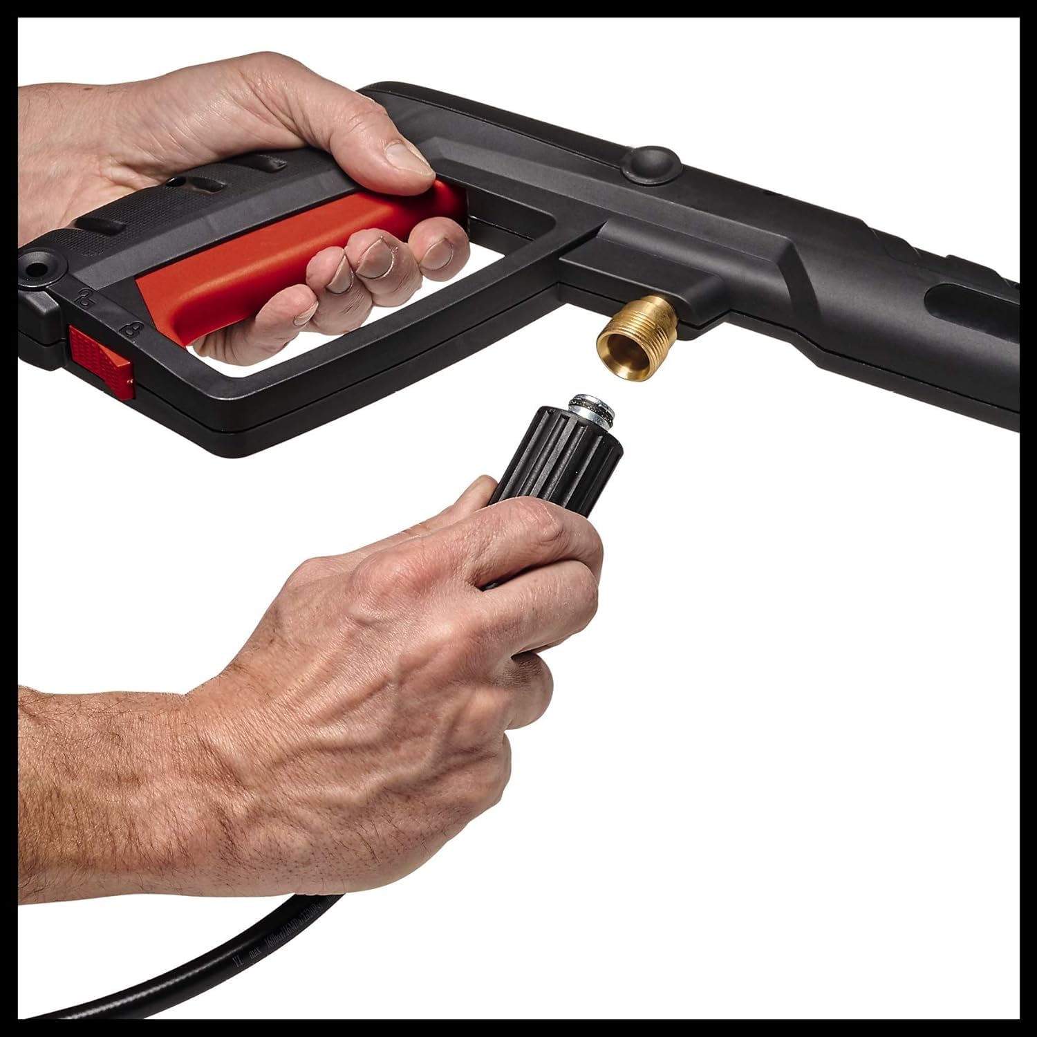 Einhell Original Limpiadora a alta presión TE-HP 140 (máx 140 bar, sistema de acoplamiento rápido , incl. flexible alta presión, pistola, lanza, boquillas, cepillo, contenedor de agente pulverizador)