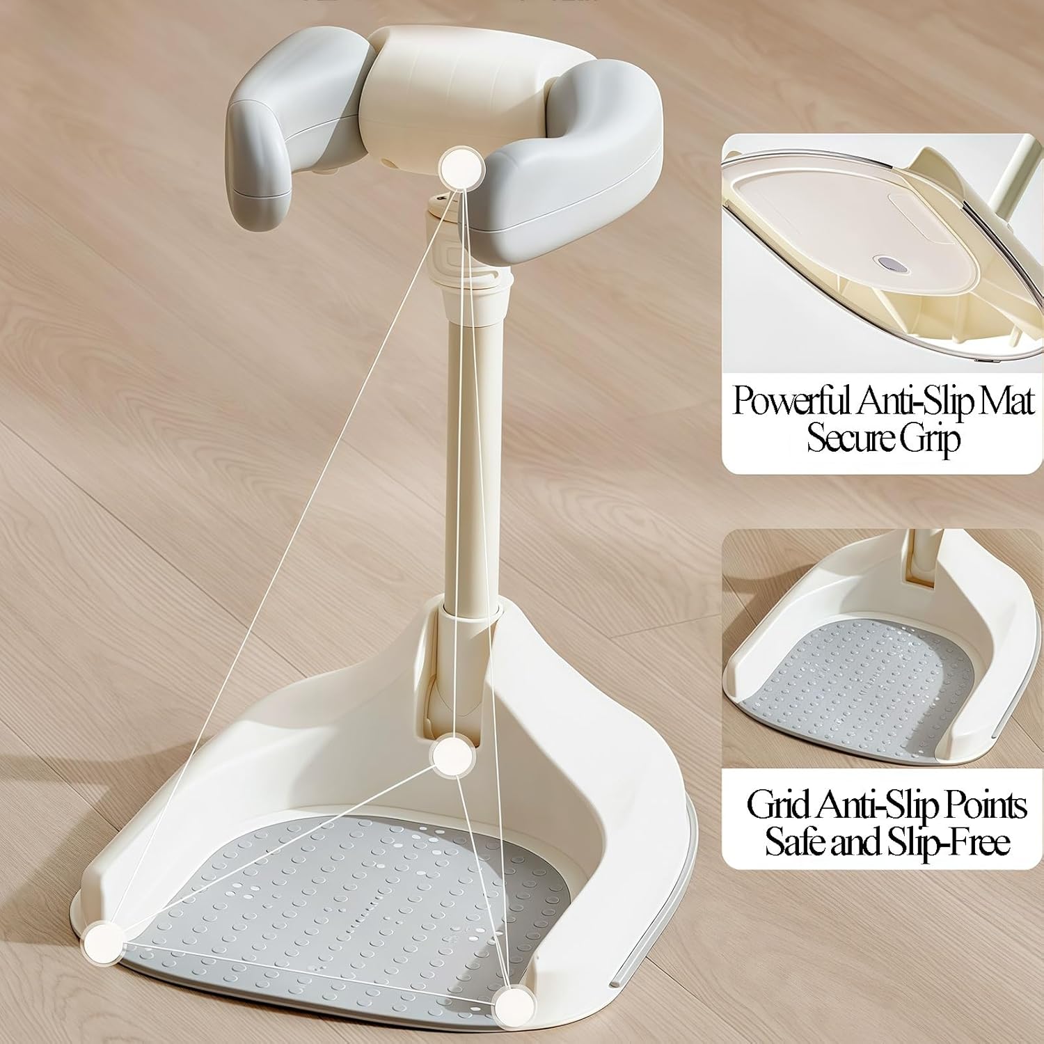 Adjustable Height Baby Bath Stand, Foldable Non-Slip Child Shower Support Stand, Suitable for Babies Aged 6-36 Months