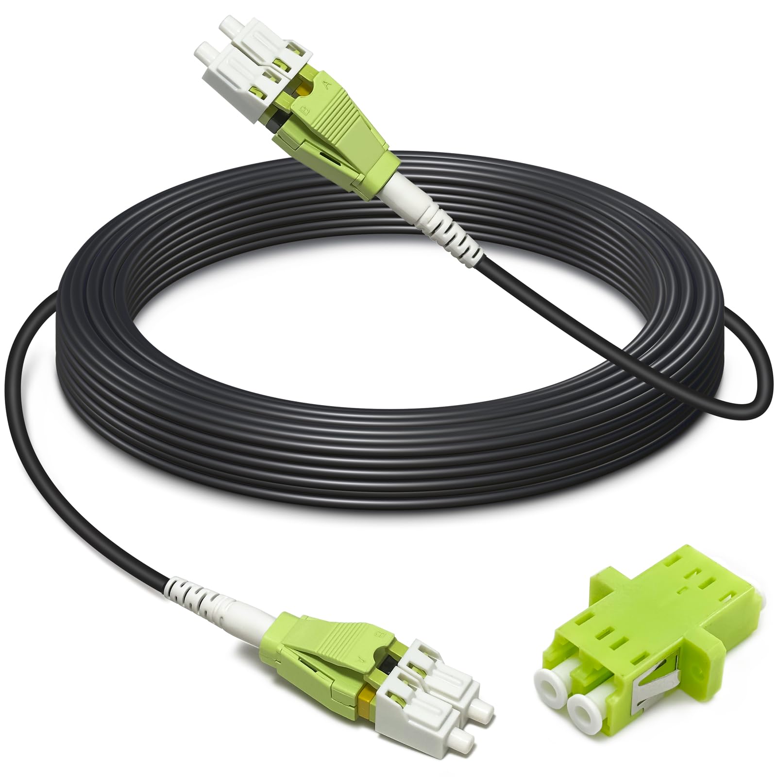 YUTIANHOME 1m/3ft OM5 Multimode Armored LC to LC Fiber Optic Patch Cable, Indoor/Outdoor 40Gb 100Gb Duplex Wideband MMF LC-LC Fiber Jumper, 50/125,