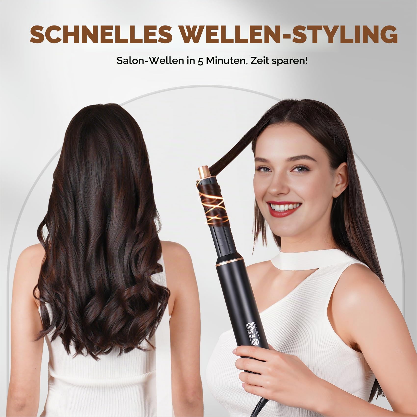 UMIGA Airstyler 5 in 1 Hairstyler mit Air Lockenstab Föhn Set, Rosa