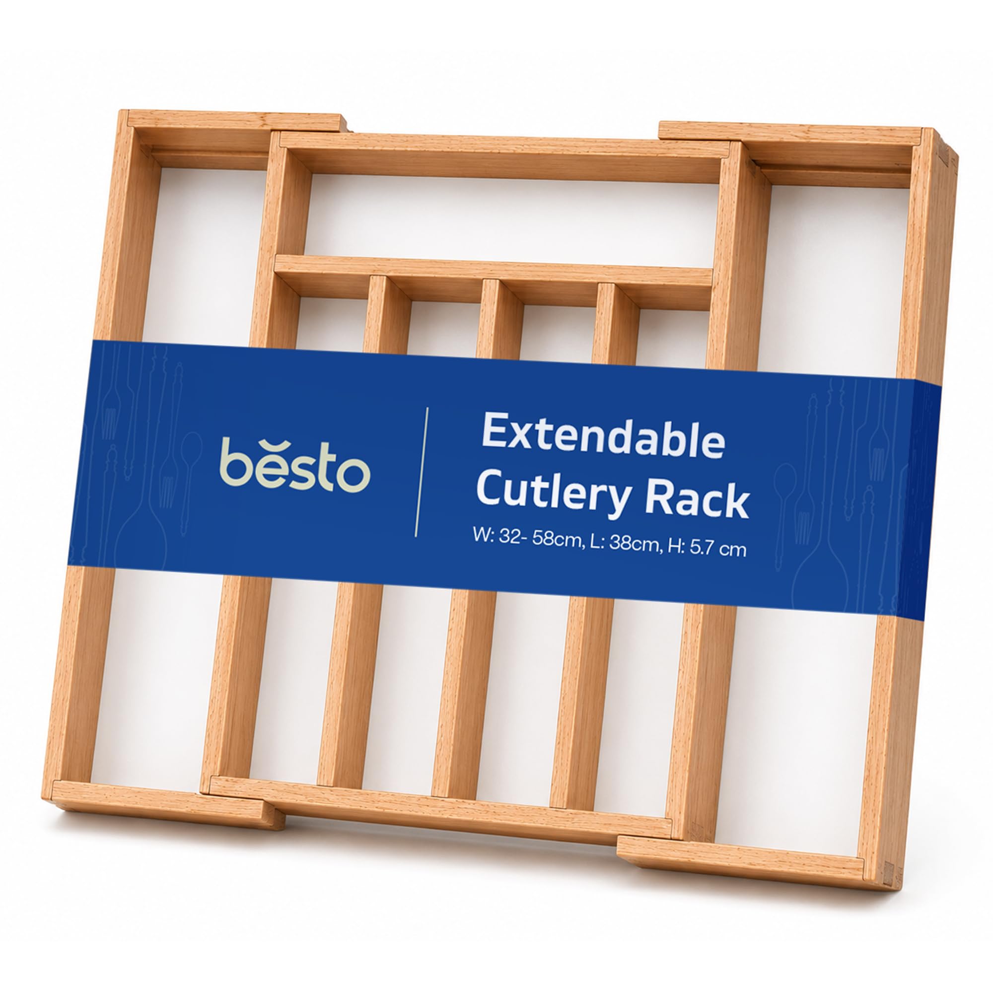 Besto Expandable Cutlery Drawer Organiser for Kitchen, 7 Compartments