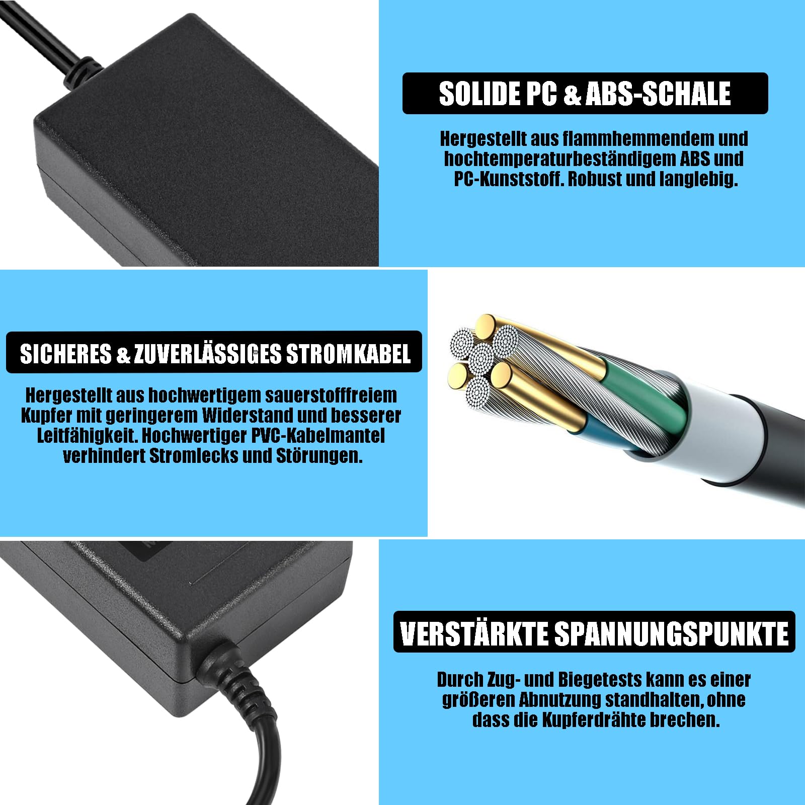 36V 4A Netzteil Adapter, AC 100V-240V to DC 36V 4A 144W Spannungswandler LED Trafo Transformator Stromversorgung 5,5mm x 2,5/2,1mm Stecker, Universal Netzadapter für LED Strip,LCD Monitor,CCTV Kameras