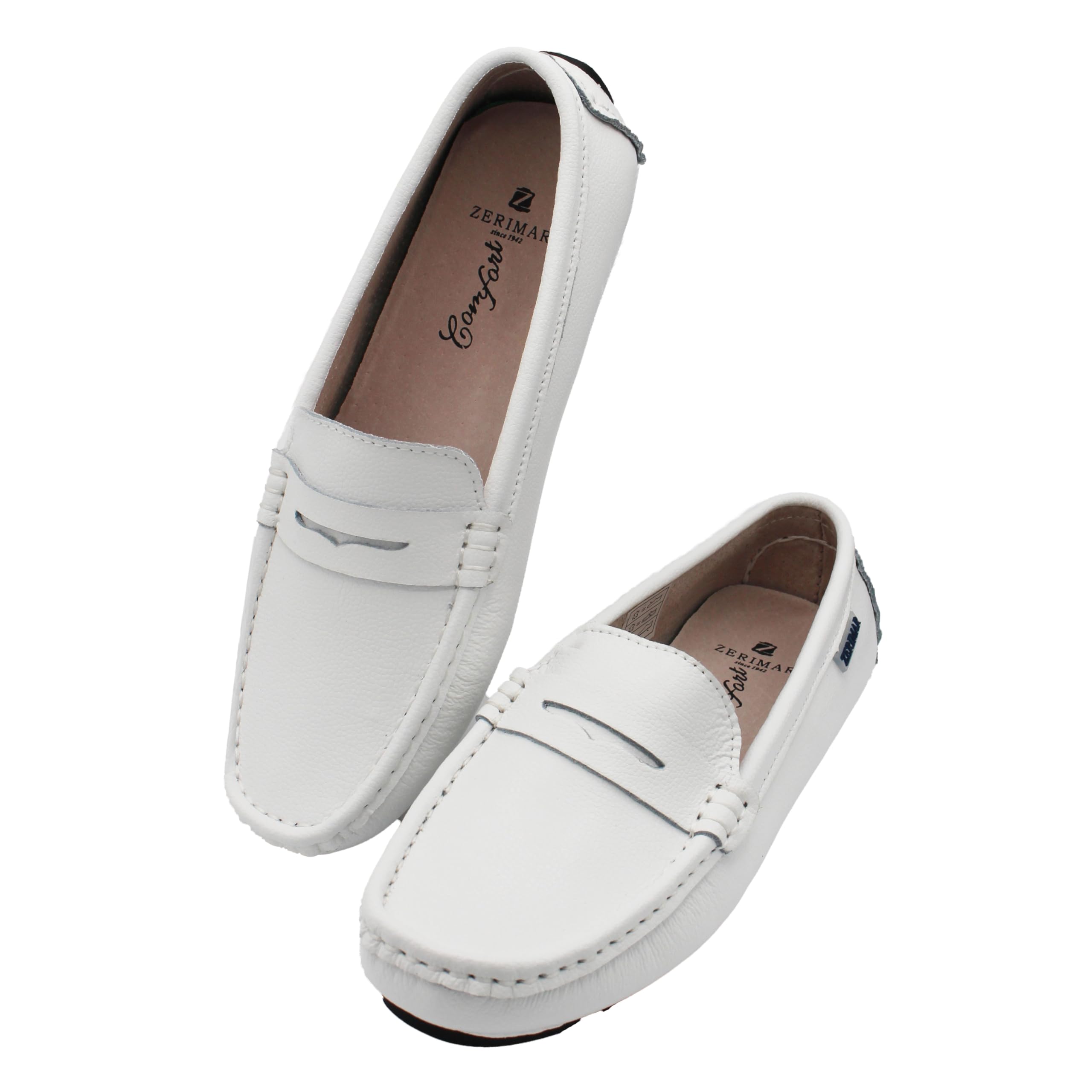 Zerimar Chaussures Habillées Confortables pour Femme - Mocassins en Cuir - Ballerines pour l'été - Chaussures d'été - Cuir Masqué
