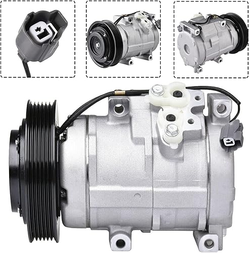 Miniatura 2 de Compresor de aire acondicionado con embrague para Honda Odyssey Pilot 2005-2007 y Acura MDX 2003-2006 CO 10736C, AC Aire acondicionado Compresor