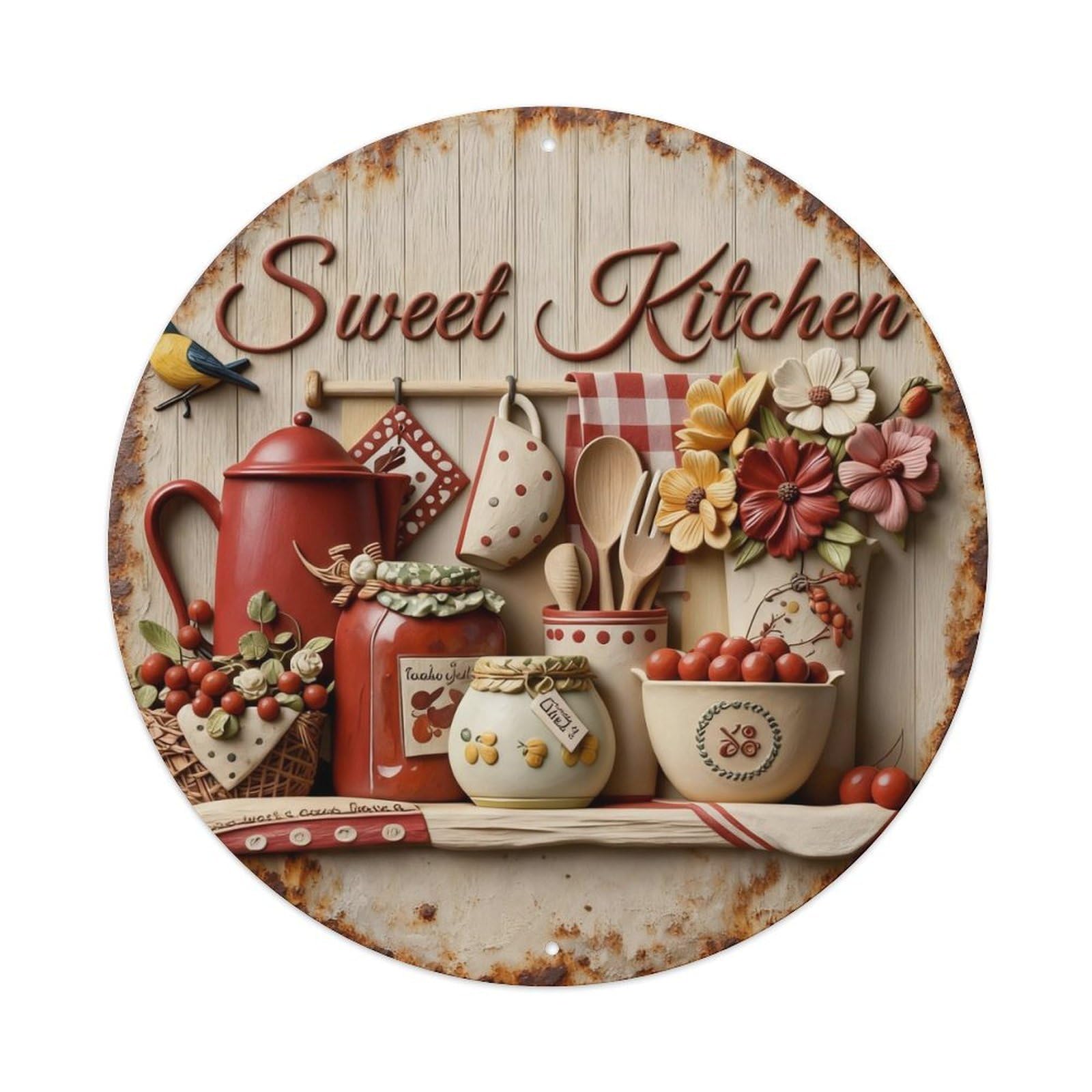 Zlatcbu Vintage Sweet Kitchen Decor Art Metal Tin Sign Retro Wall Art Poster, Decor For Home Living Room Bar Cafe Garage, 8X8 Inch