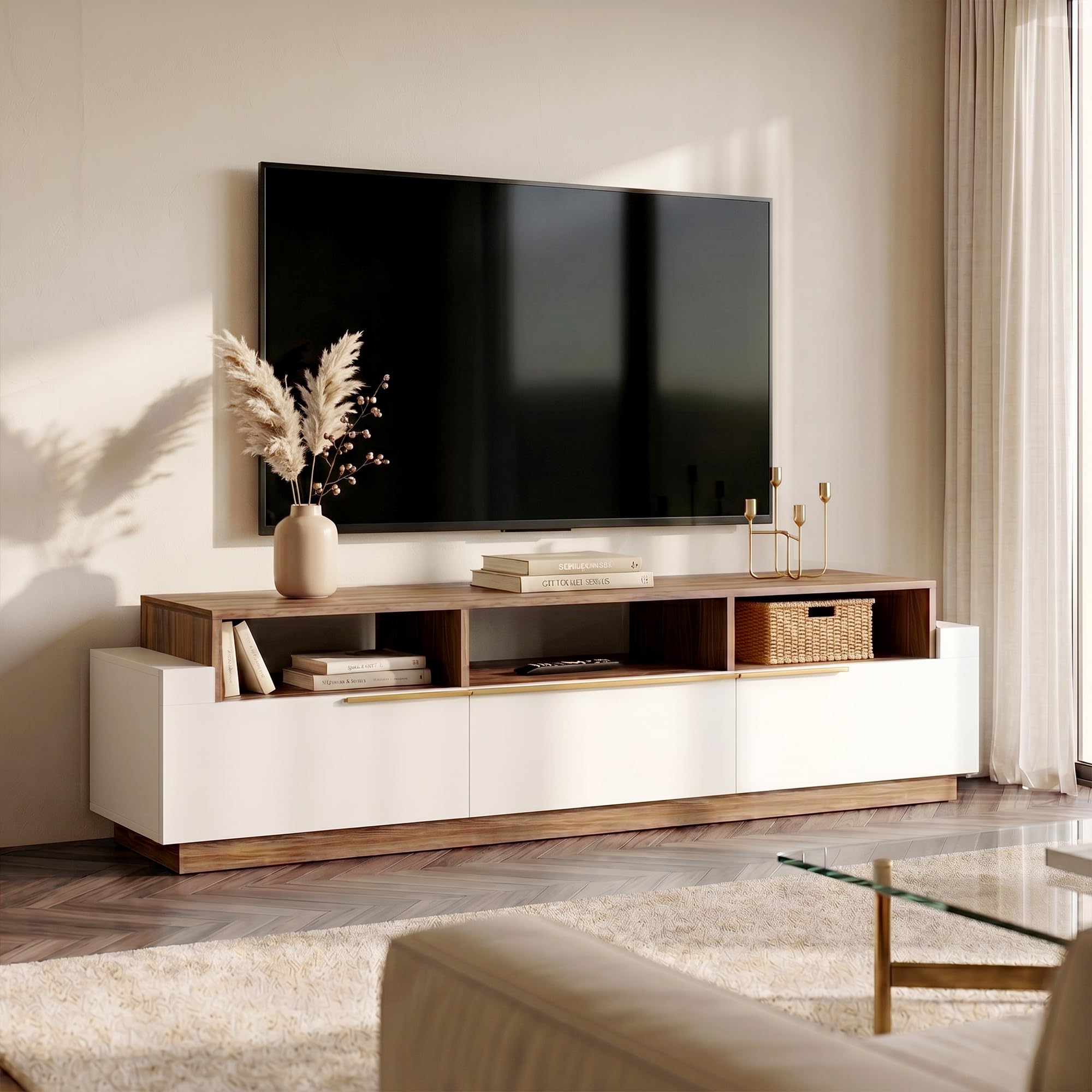 BELLEZE 70 TV stand white