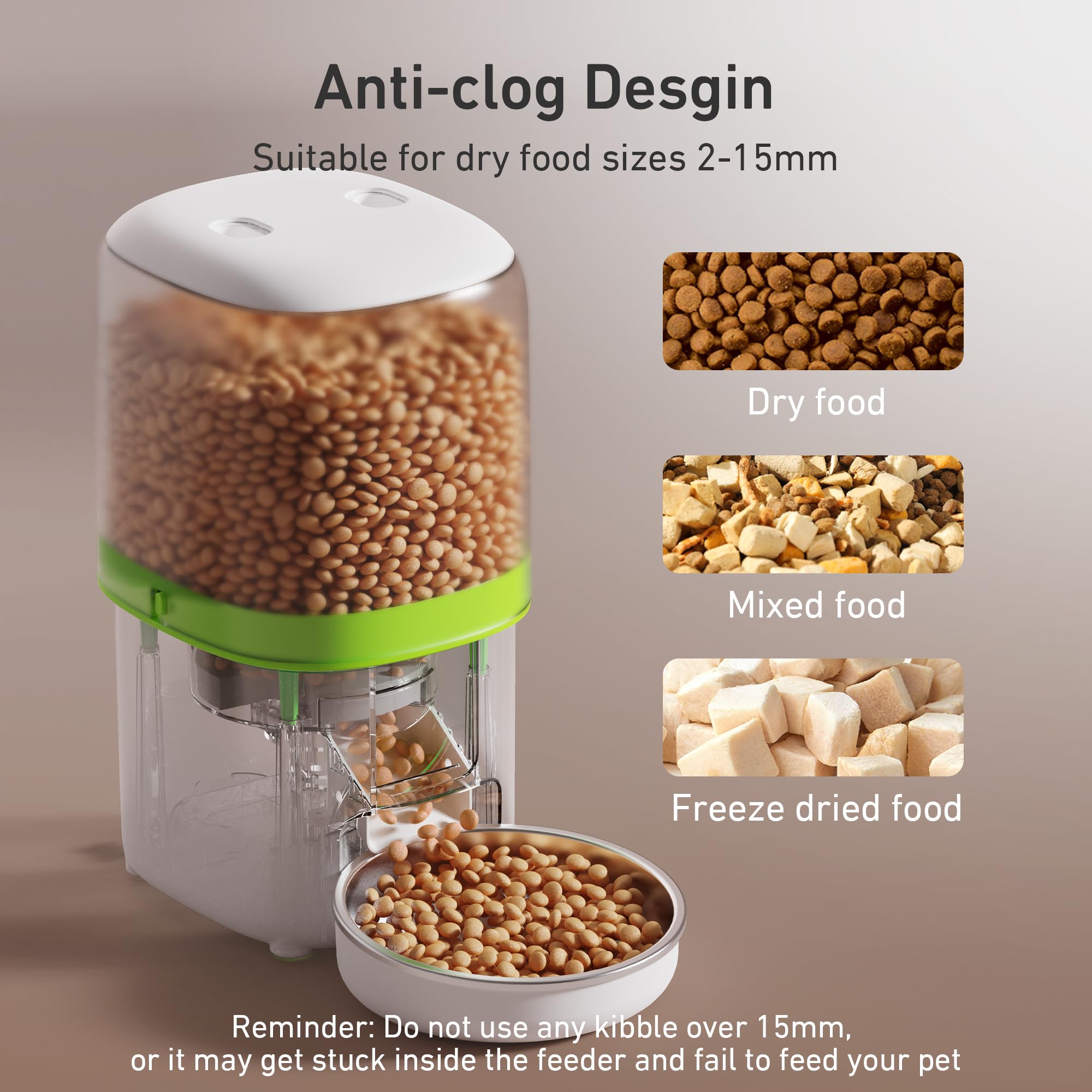 Automatic Cat Feeder - 4L Timed Auto Pet Feeder for Cat and Dog with Dry Food Dispenser, 180-day Battery Life, 1-6 Meals Per Day, 1-16 Portion, Desiccant Bag Keeps Food Fresh view 4