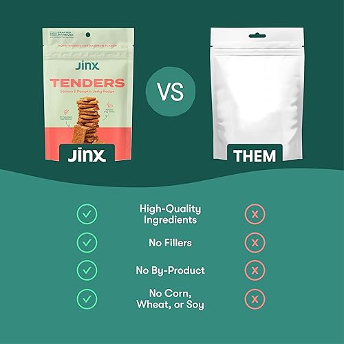 Miniatura 5 de Jinx Tenders - Golosinas naturales suaves para perros, hechas con salmón real ahumado lento, calabaza y sin rellenos, bajas en calorías, para