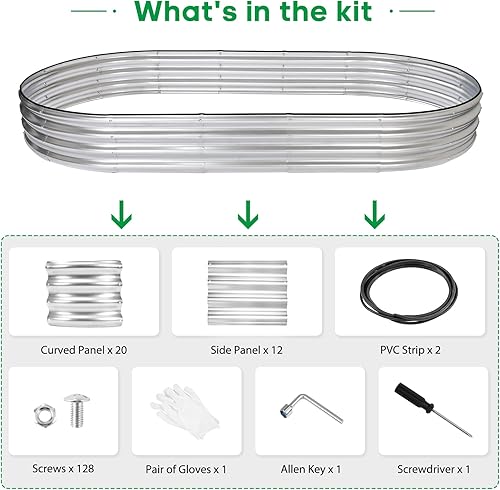 Miniatura 9 de JERIA Cama de jardín elevada, galvanizada elevada, 2 unidades, 2 x 2 x 1 pies, macetas para exteriores con fácil montaje, cama de jardín grande para