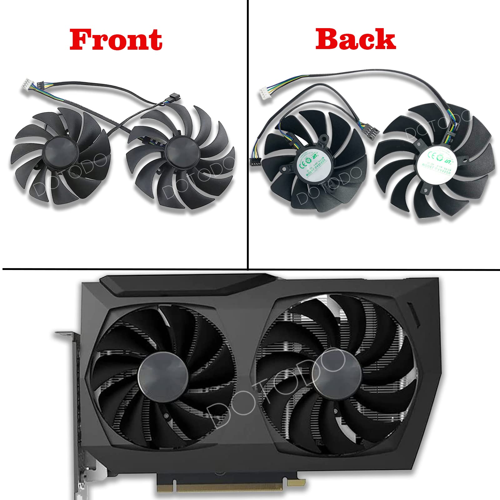 Ventilateur pour carte graphique ZOTAC GeForce RTX 3070 RTX 3070 Ti 88 mm 100 mm