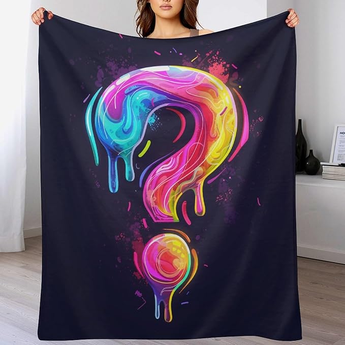 Graffiti Rabbit Flannel 3D Print Couch Blanket Soft Fluffy Bed Blankets