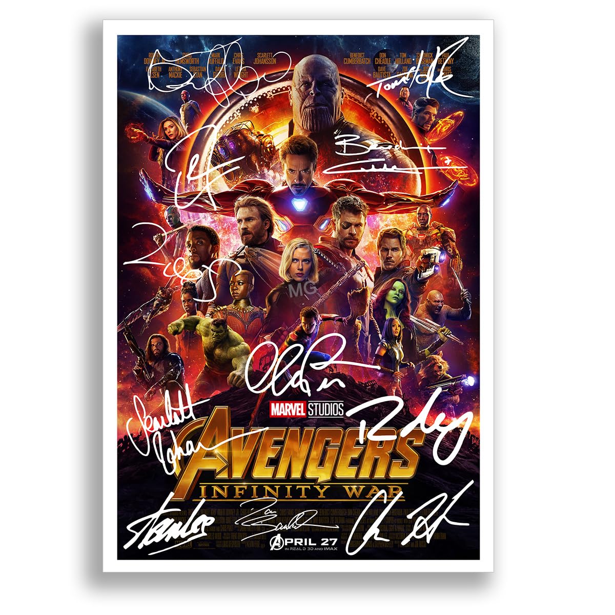 The Avengers All Movie Film Posters Cast Signed A4 Poster Photo Print Framed Autograph Gift Robert Downey Jr, Chris Evans, Mark Ruffalo, Chris Hemsworth (Avengers Infinity War A3 Poster Only)