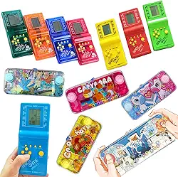 Genérico Kit de Jogos Retrô com Mini Game 9999 em 1 e Aquagame, Conjunto de Brinquedos Eletrônicos Portáteis em Cores Sortidas, Jogos de Água e Videogame Clássico