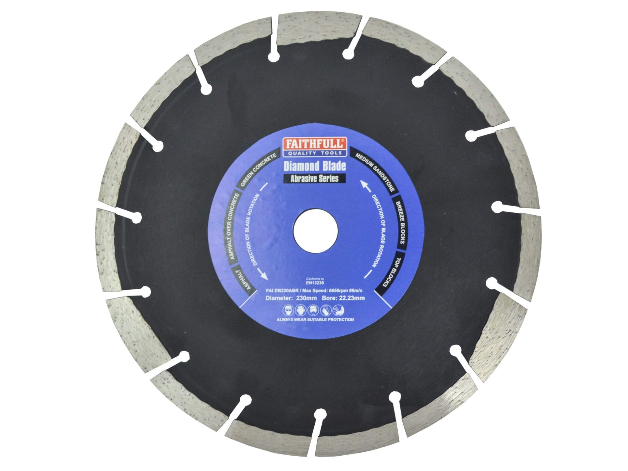 Faithfull Green Sva8023022 Abrasive Diamond Blade 230 X 22.23Mm