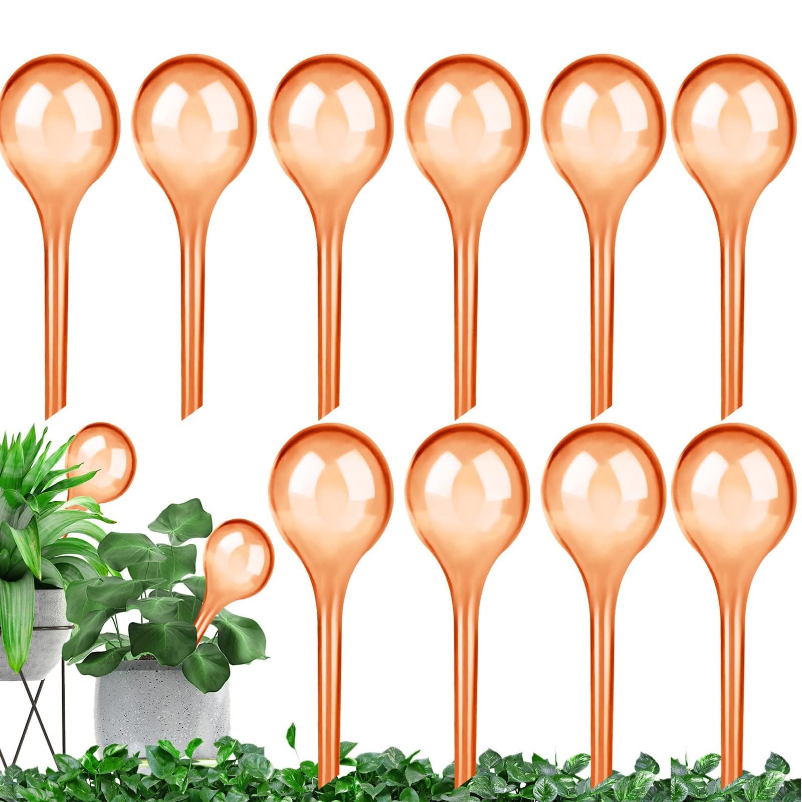 10 Pcs Self Watering Globes 13x5cm Plant Watering Bulbs PVC Automatic Watering Balls Plant Watering Spikes Self-Watering for Indoor and Outdoor Plants