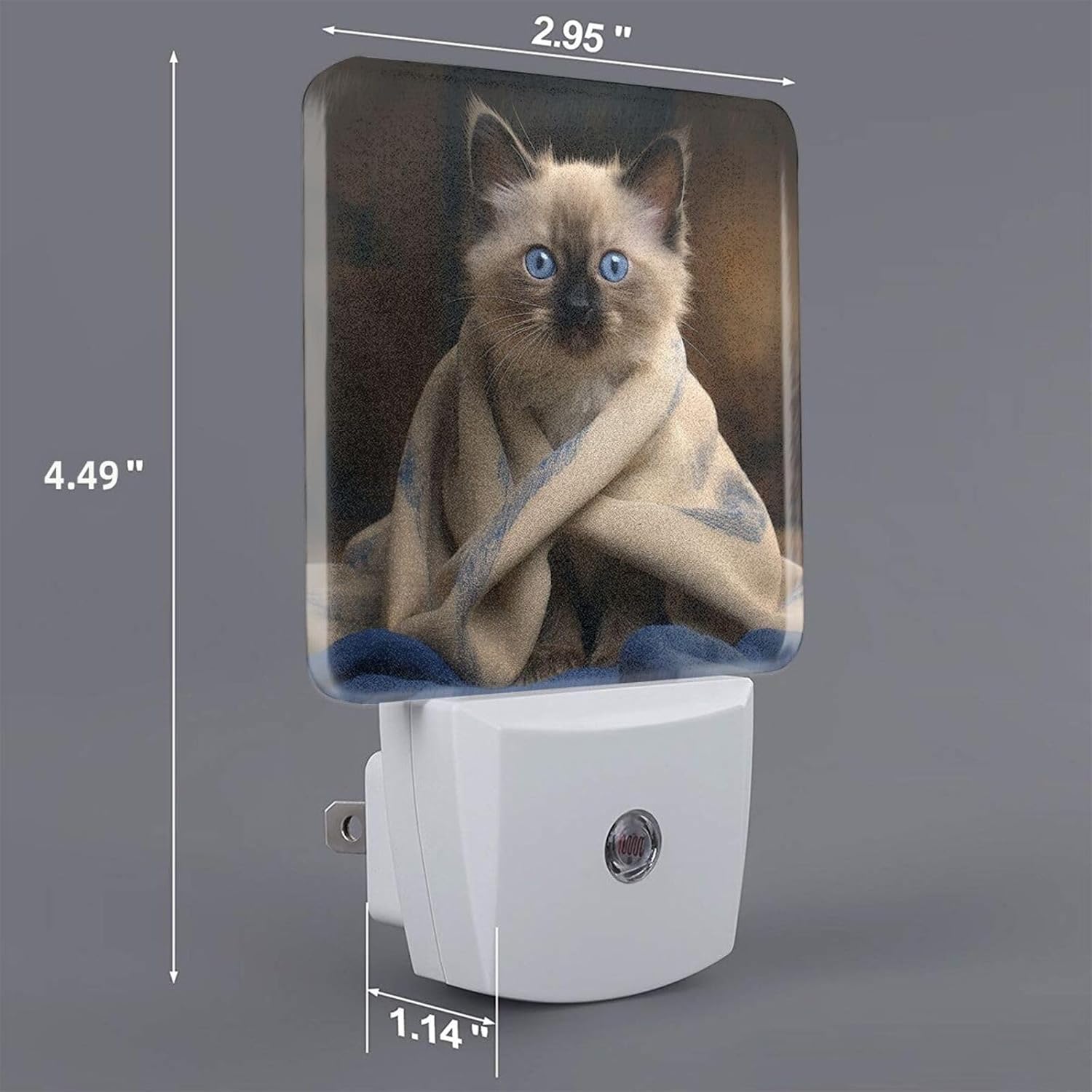 2 Pack Cat on Blanket Night Light Plug in Dusk to Dawn Sensor LED Night Lights Plug into Wall Modern Night Lamp with Smart Sensor Automatic Nightlights for Kids Room Bedroom Decor image 2
