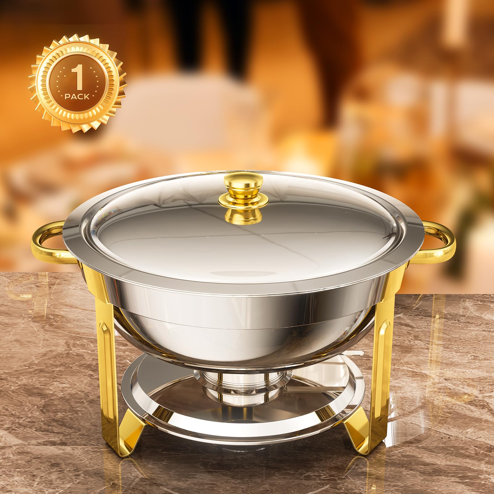 Platos para rozaduras para bufé [acero inoxidable de grado alimenticio] [calentador de alimentos] [protección de dedos] Servidores de buffet y calentadores para fiestas, bodas, picnics,