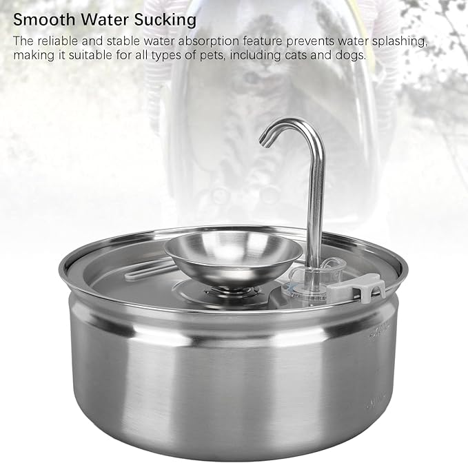 Fuente de Agua para Gatos Acero Inoxidable 3.2L Automática miniatura 6