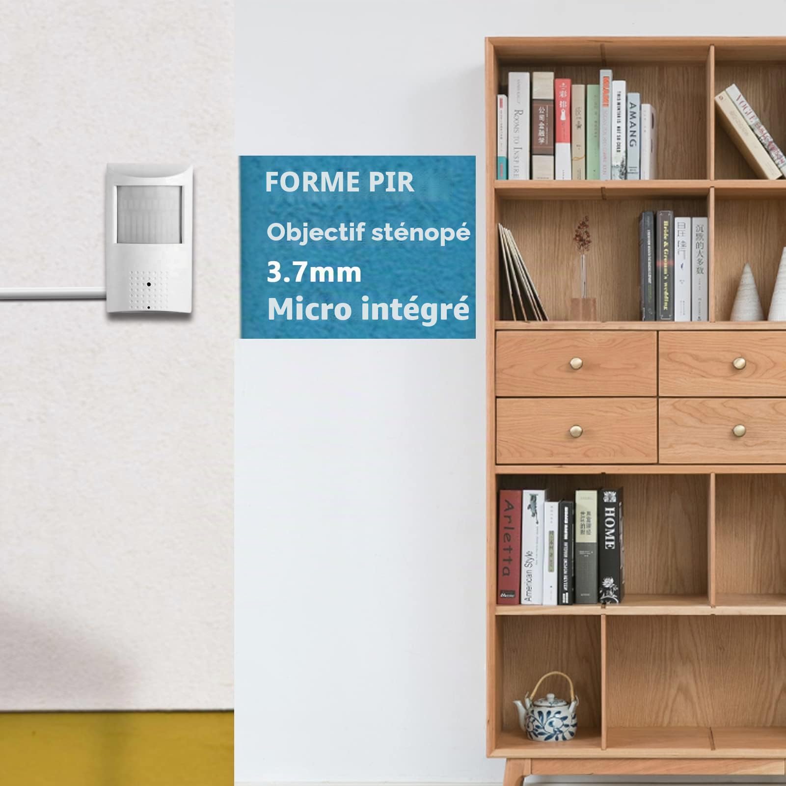 WiTi Caméra IP PoE 1080p Full HD 2 MP Pinhole Caméras PIR avec Microphone intégré Audio et LED infrarouges Invisibles, Fonctionne pour Les systèmes de Surveillance de sécurité NVR Ethernet H.265
