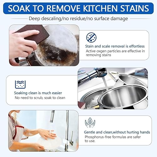 Miniatura 6 de Powergleam Limpiador Powergleam 3 en 1, desengrasante multiusos para limpieza de alta resistencia, potente polvo de limpieza multiusos de cocina,