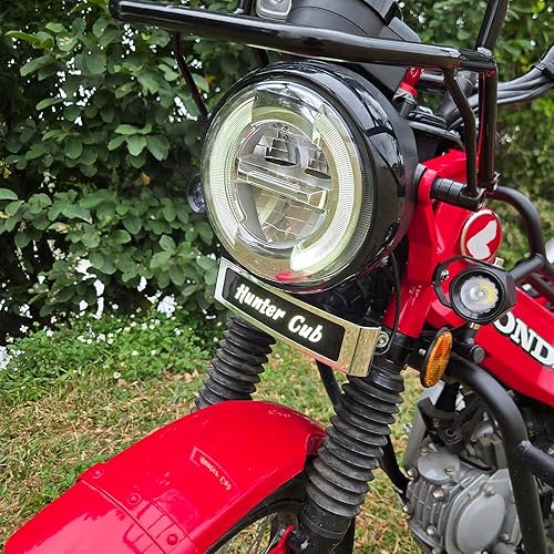 Miniatura 6 de Hunter Cub - Kit de emblema frontal con logotipo con luz LED de circulación diurna compatible con Honda CT125 Trail 125 Hunter Cub 2019-2023