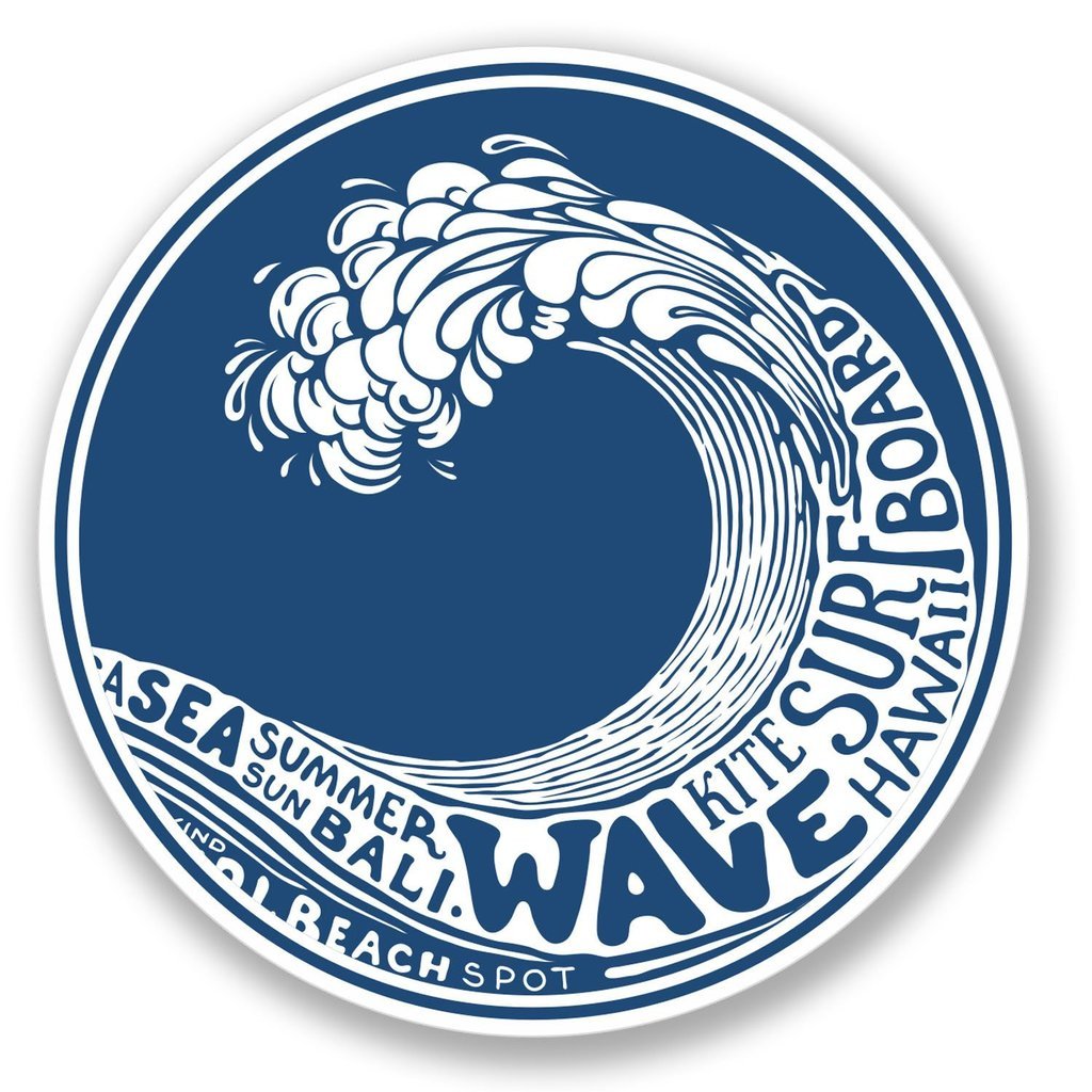 Destinationvinyl Multi 2 X 10Cm/100Mm Surf Kite Board Window Cling Sticker Car Van Campervan Glass #4196