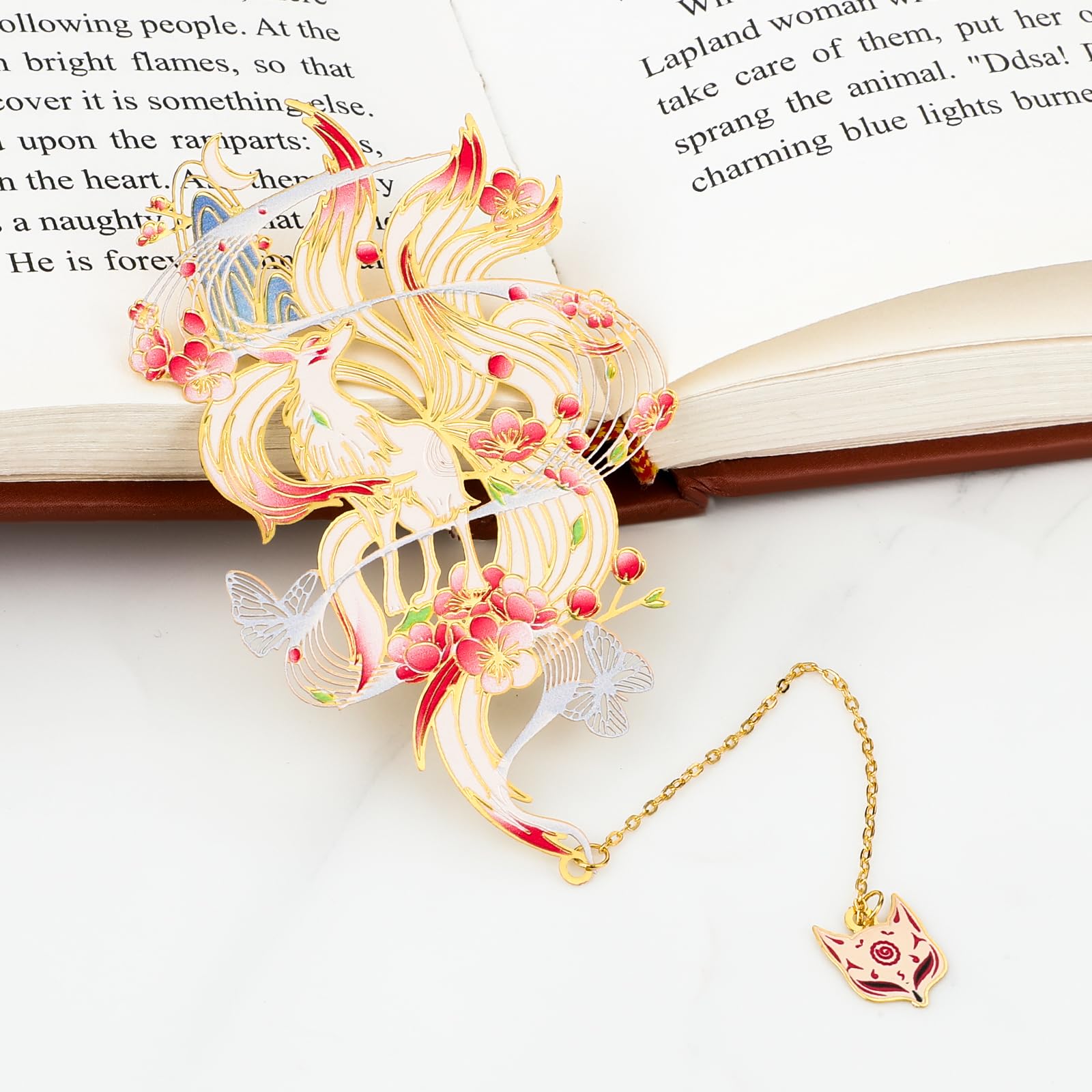 Amazon | Dimeho Kitsune しおり かわいいメタルブックマーク 九尾