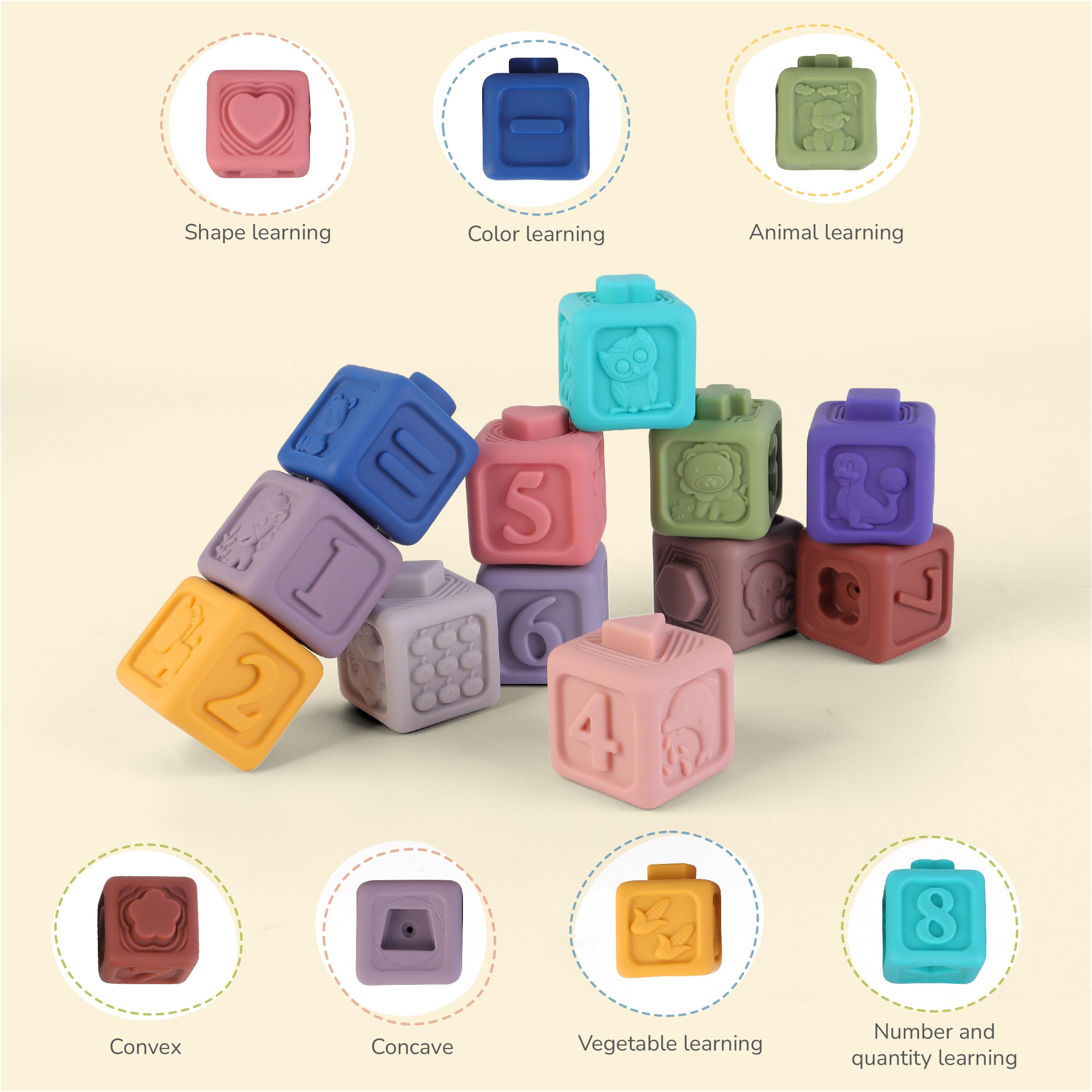 SUPERBE BEBE Montessori Games for Babies 6 Months and Up, Silicone Toys for 1 to 3 Years - Image 3