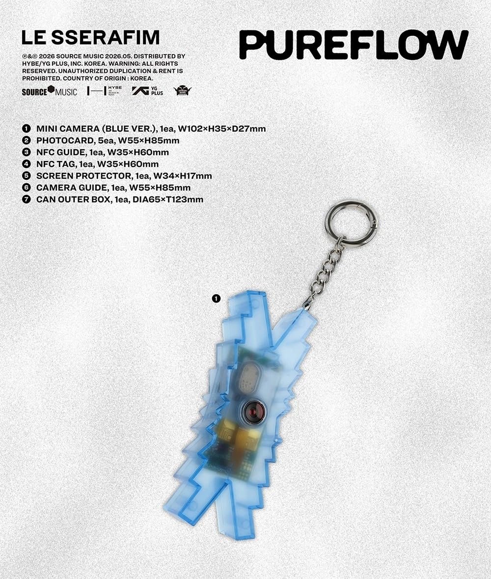 Amazon.com: LE SSERAFIM PUREFLOW PT.1 2nd Studio Album MINI CAMERA