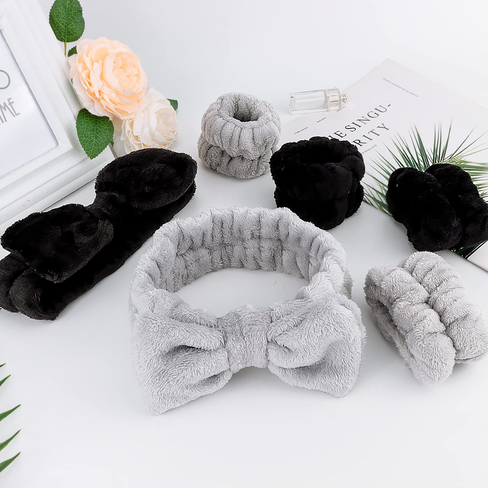 Amazon.com : 6 Pcs Microfiber Spa Set - Headband, Face Wash  display picture 1