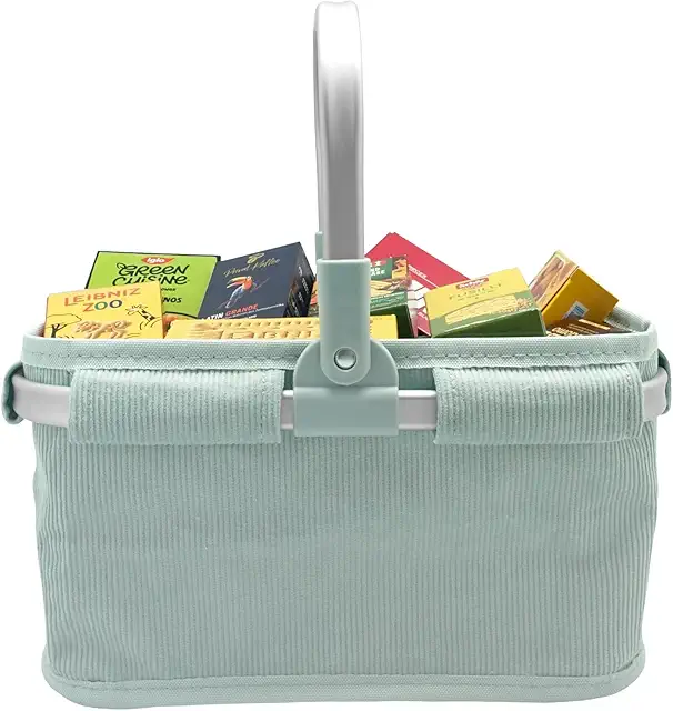 Reisenthel Korb Klein: Tanner Cord Tragekorb Ocean Breeze mit Miniaturfaltschachteln