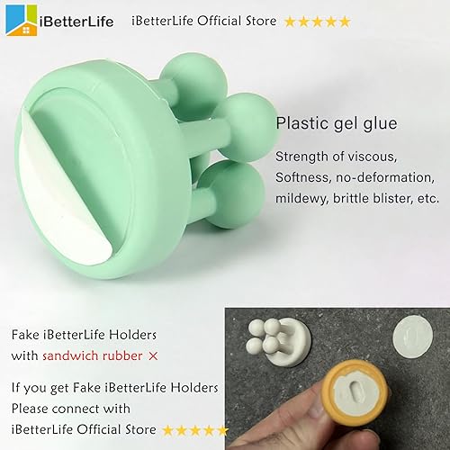 Miniatura 8 de iBetterLife Good Grips - Soporte para maquinilla de afeitar  4 soportes autoadhesivos de silicona para cepillos de dientes montados en la pared en