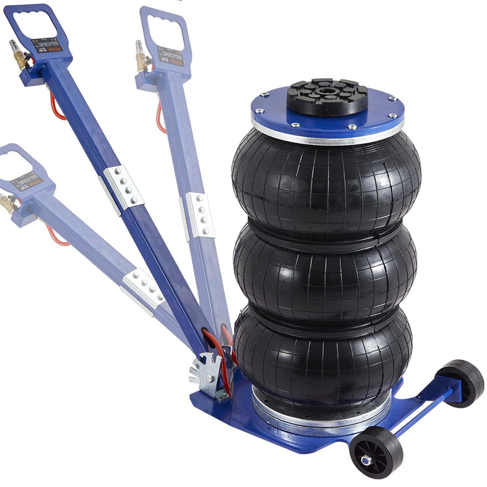 VEVOR Air Jack, 3 Ton/6600 lbs Triple Bag Air Jack, Airbag Jack with Six Steel Pipes, Lift up to 17.7", 3-5 s Fast Lifting Pneumatic Jack, with Adjustable Long Handles for Cars, Garages, Repair (Blue)